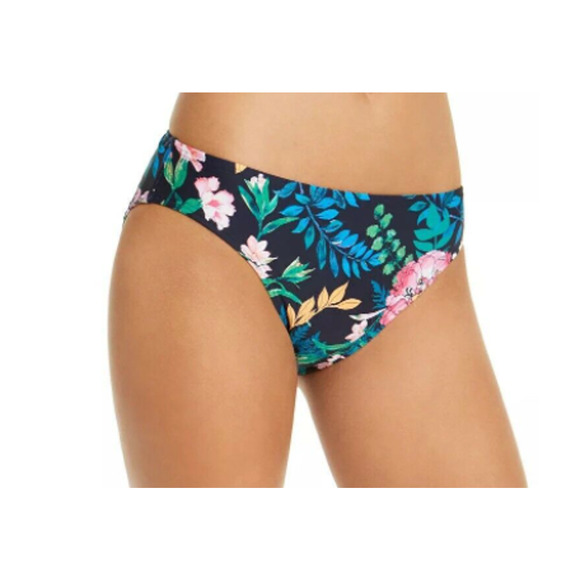 Tommy Hilfiger NAVY Blue Floral Scoop Bikini Swim Bottom US Small NWT - Picture 1 of 3